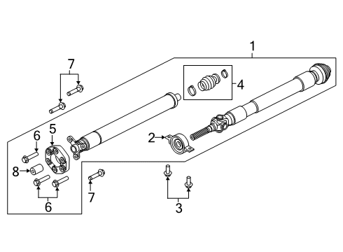 2022 Lincoln Aviator Drive Shaft - Rear Center Bearing Diagram for L1MZ-4A499-A