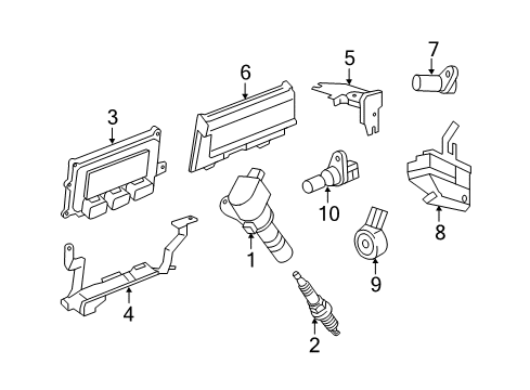 2014 Honda Civic Ignition System Cover, Crank Sensor Diagram for 37501-R1A-A10
