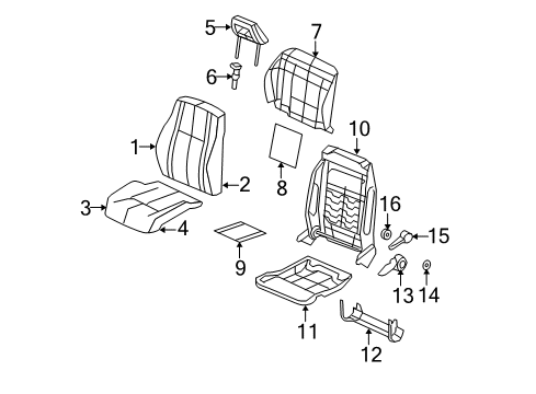 2017 Jeep Patriot Front Seat Components Panel-Front Seat Back Diagram for 1RW64XDVAA