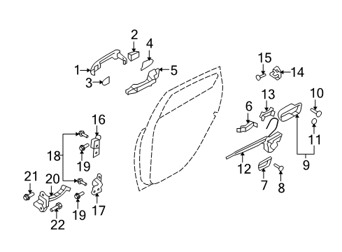 2012 Hyundai Elantra Rear Door Latch & Actuator Assembly-Rear Door, RH Diagram for 81420-2L200