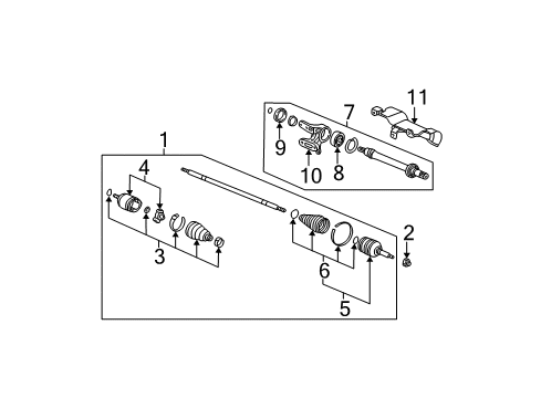 2006 Honda CR-V Drive Axles - Front Driveshaft Assembly, Driver Side Diagram for 44306-S9A-000