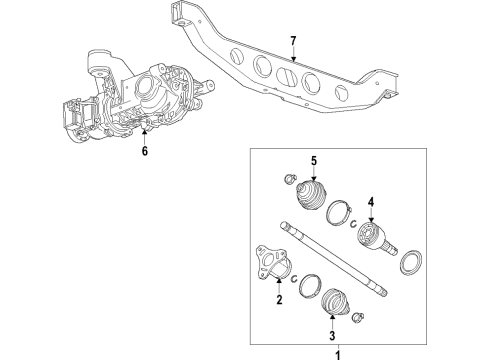 2016 Chevrolet Trax Rear Axle, Axle Shafts & Joints, Differential, Drive Axles, Propeller Shaft Differential Diagram for 42550054