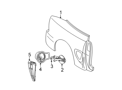 2002 Ford Mustang Quarter Panel & Components Scoop Clip Diagram for -W709766-S300