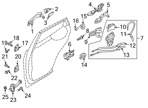 2013 Hyundai Santa Fe Sport Rear Door Power Window Sub-Switch Assembly Diagram for 93580-2W101