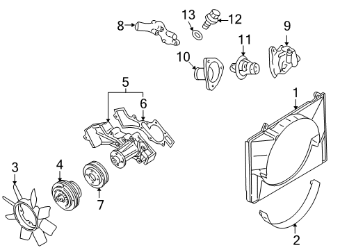 1997 Infiniti QX4 Powertrain Control Pulley-Fan & Water Pump Diagram for 21051-0W001