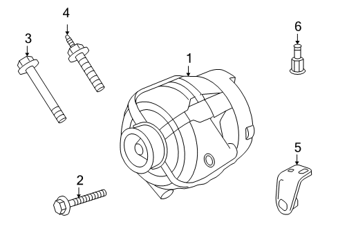 2011 Chevrolet Impala Alternator Starter Mount Bolt Diagram for 11610786