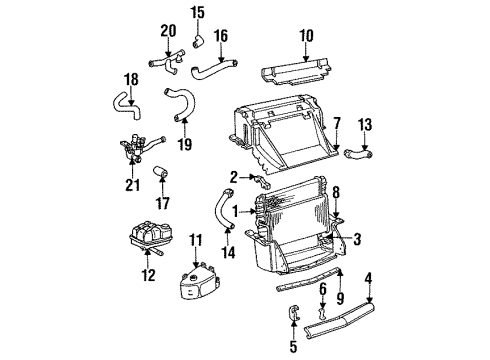 1990 Chevrolet Corvette Radiator & Components Radiator Inlet Hose (Upper) Diagram for 10135658