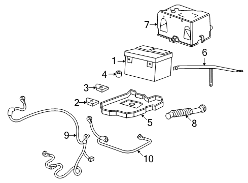 2007 Saab 9-7x Battery Negative Cable Diagram for 88987109