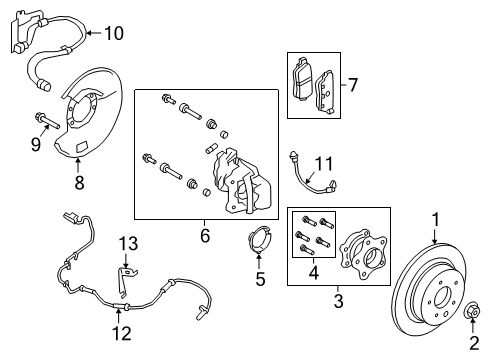 2021 Nissan Altima Rear Brakes Seal Kit-Disc Brake Diagram for D4120-8J10B