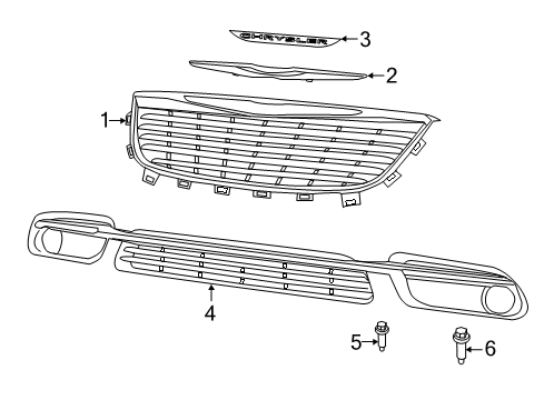 2015 Chrysler Town & Country Grille & Components Emblem Diagram for 68081543AA