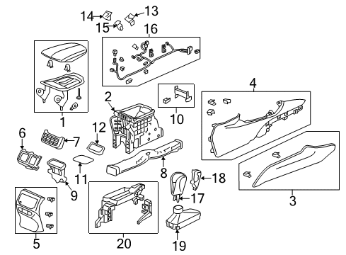 2020 Acura TLX Center Console Garnish Assembly, Rear C Diagram for 83453-TZ3-A01ZC