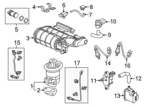 2017 Acura MDX EGR System Canister Set Diagram for 17011-TZ5-A01