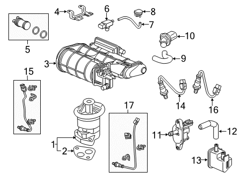 2017 Acura MDX EGR System Joint, Purge Diagram for 36166-5WS-A01