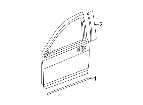 2009 Dodge Caliber Exterior Trim - Front Door Molding-Front Door Diagram for 1DH75FKGAB