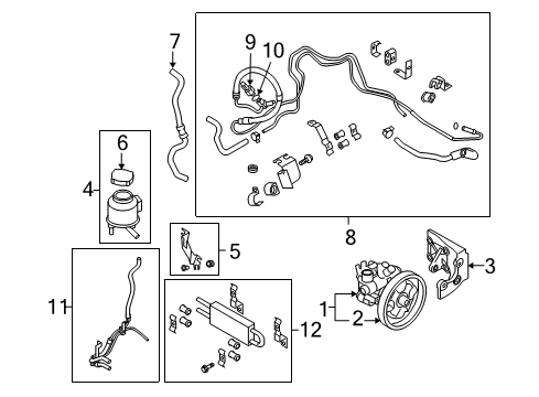 2013 Infiniti FX50 P/S Pump & Hoses, Steering Gear & Linkage Bracket-Reservoir Tank Diagram for 49190-1CA0A