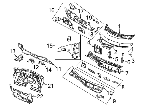 2004 Chrysler Pacifica Cowl Panel-Dash Diagram for 4719821AA