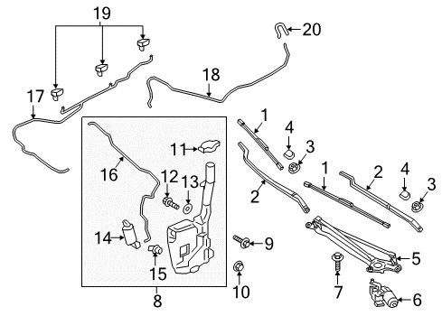 2018 Lincoln Continental Wiper & Washer Components Washer Hose Diagram for GD9Z-17A605-B