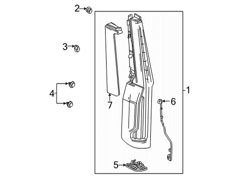 2022 Cadillac Escalade ESV Tail Lamps Harness Diagram for 84972809