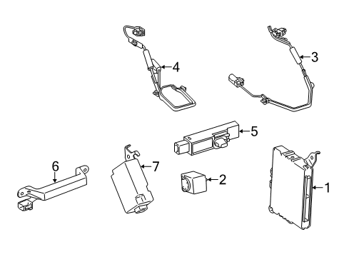 2015 Toyota Venza Keyless Entry Components Antenna Diagram for 89997-52010