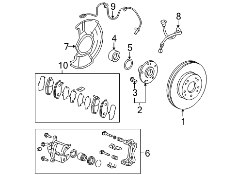 2010 Honda Civic Brake Components Hose Set, Left Front Brake Diagram for 01465-SNA-A02