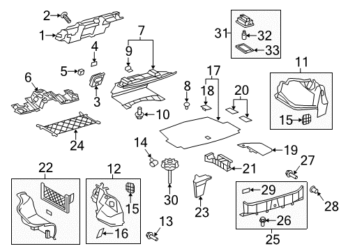 2016 Lexus LS600h Interior Trim - Rear Body Bulb Diagram for 90981-11020