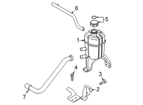 2020 Kia Niro EV Radiator & Components Reservoir Tank Assembly Diagram for 25430Q4520