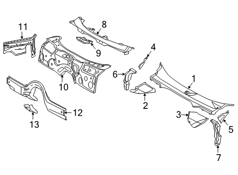 2022 Toyota GR Supra Cowl Drain Tube Diagram for 55754-WAA01