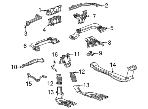 2021 Buick Envision Ducts Defroster Duct Diagram for 39117439