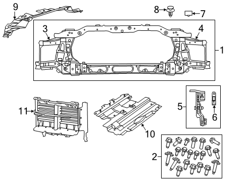 2016 Ram 1500 Radiator Support Grille-Active Shutter Diagram for 68297699AB