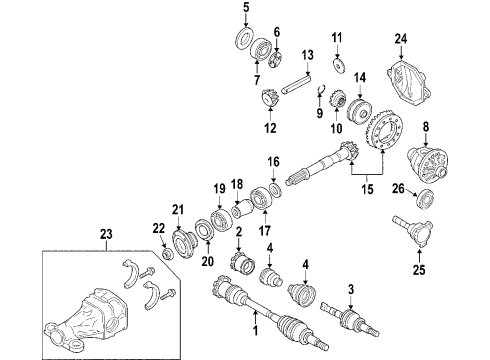 2007 Infiniti G35 Rear Axle, Axle Shafts & Joints, Differential, Drive Axles, Propeller Shaft Washer-Thrust Diagram for 38424-EC000