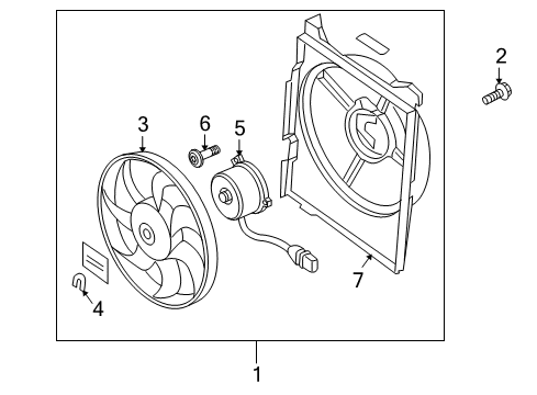 2004 Kia Amanti A/C Condenser Fan Screw-Tapping Diagram for 25235-3F000