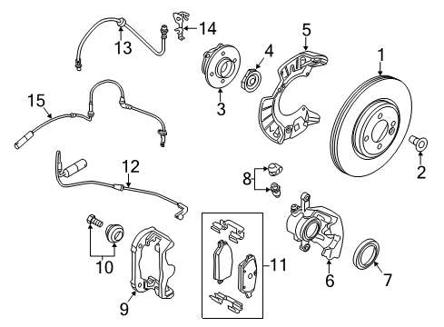 2020 Mini Cooper Brake Components Repair Kit, Brake Pads Asbes Diagram for 34206885547