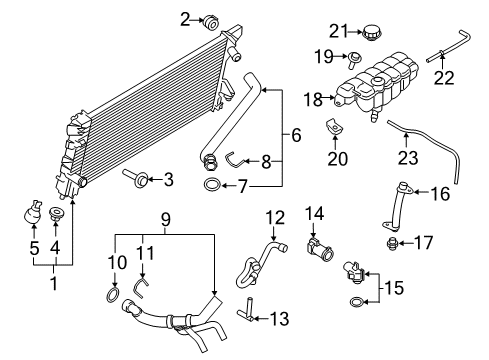 2018 Ford F-150 Radiator & Components Upper Hose Diagram for JL3Z-8260-A