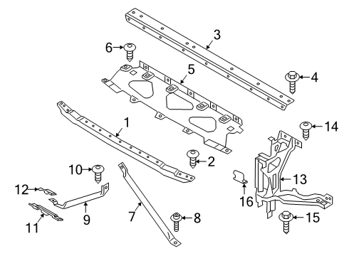 2019 BMW X5 Radiator Support MULTI-PURPOSE BOLT ASA Diagram for 07146884435