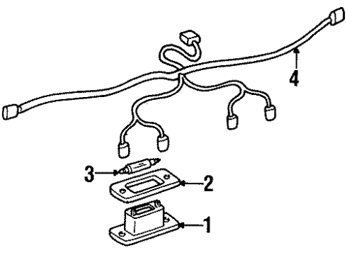 1997 Cadillac Catera License Lamps Lamp, Rear License Diagram for 90493546