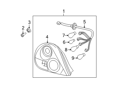 2007 Hyundai Tiburon Combination Lamps Lamp Assembly-Rear Combination, LH Diagram for 92401-2C720