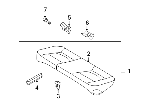 2010 Kia Forte Koup Rear Seat Components Cushion Assembly-Rear Seat Diagram for 891001M530AFU
