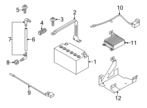 2012 BMW ActiveHybrid 5 Battery Battery, Manuf.: Exide (Warranty Only) Diagram for 61217628740