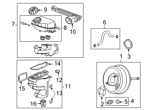 2007 Saturn Sky Dash Panel Components Hose Asm-Power Brake Booster Vacuum Diagram for 15247647