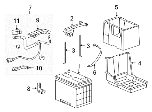 2008 Honda Accord Battery Cover, Battery (80D) Diagram for 31531-TA0-A10