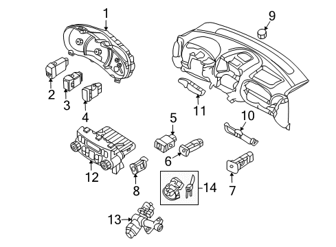 2007 Hyundai Entourage Automatic Temperature Controls Cluster Assembly-Instrument Diagram for 94001-4J540