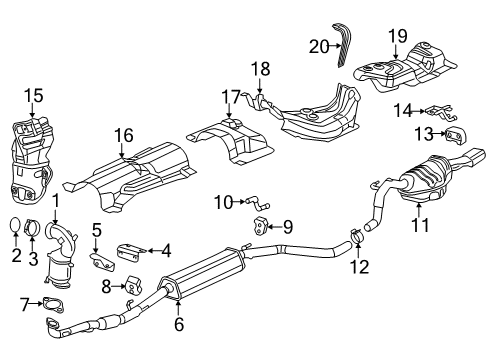 2014 Fiat 500L Exhaust Components Clamp-Exhaust Diagram for 68096257AA