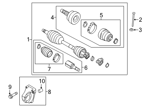 2017 Jeep Renegade Drive Axles - Front Axle Half Shaft Diagram for 68246467AA