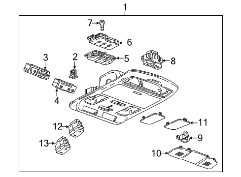 2017 Buick Envision Sunroof Overhead Console Diagram for 84443855
