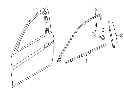 2022 Alfa Romeo Stelvio Exterior Trim - Front Door Clip-B-Pillar Diagram for 68073729AA