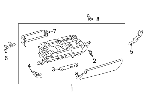 2019 Toyota Avalon Glove Box Glove Box Lamp Diagram for 81081-07070