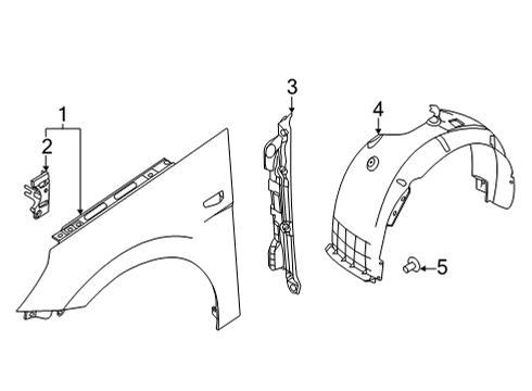 2021 Hyundai Elantra Fender & Components Guard Assembly-Front Wheel, RH Diagram for 86812-AB000