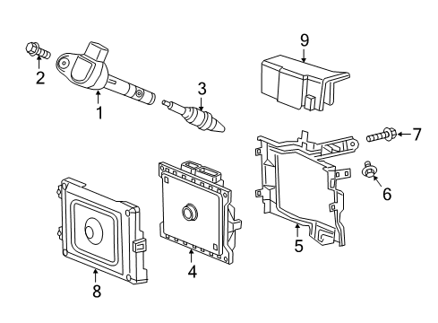 2019 Honda Odyssey Powertrain Control Bracket, Powertrain Control Module Diagram for 37821-5MR-A00