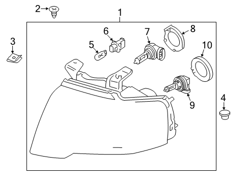 2015 Ford Expedition Bulbs Composite Headlamp Diagram for FL1Z-13008-J