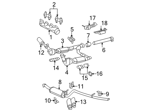 2008 Ford F-150 Exhaust Manifold Rear Bracket Diagram for 4L3Z-5260-AB